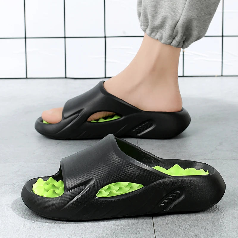 Men Massage Slippers Indoor Outdoor Sandals Beach Casual Shoes Comfortable Soft Slides Flip-flops Men's Sandals Big Size 46 47