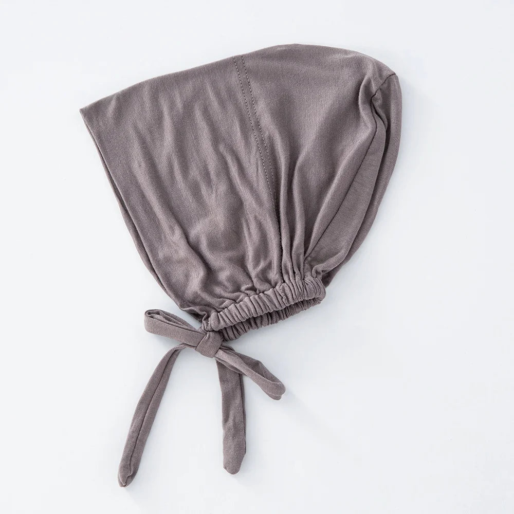 82 Colors Tie-Back Undercaps Fashion Women's Inner Hijab Muslim Cap Bonnet Plain Islamic Cotton Spandex Jersey DEW Underscarf