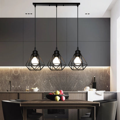 Retro Pendant Lamp Iron Frame Ceiling Lighting Paint Restaurant Teahouse Chandelier Indoor Wrought Metal Modern Pendant Lights