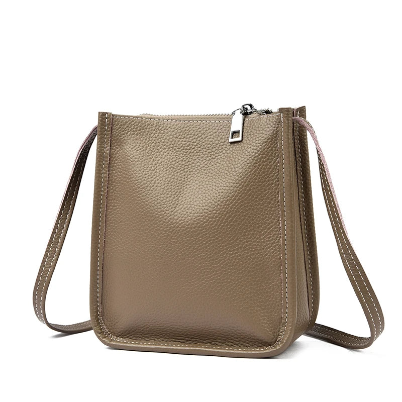 High Quality Genuine Leather Crossbody Bag for Women Vintage Cowhide Leather Shoulder Bag Small Luxury Designer Satchel Handbags