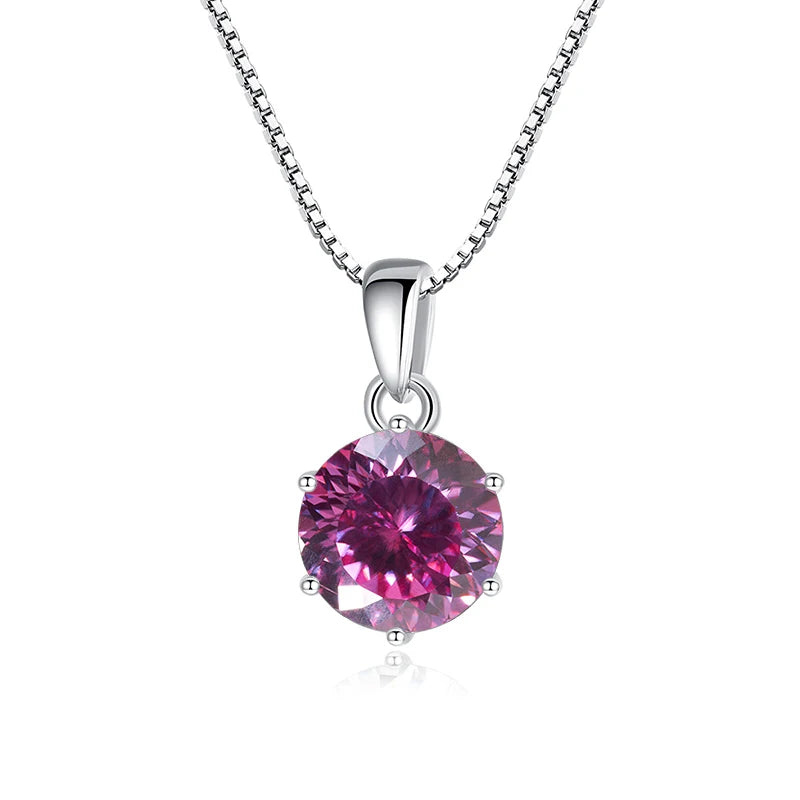 Butterflykiss 1CT 100 Faced Cut Moissanite Solitaire Drop Necklaces Gold Plated Pendant Real S925 Silver Chain Jewelry For Women