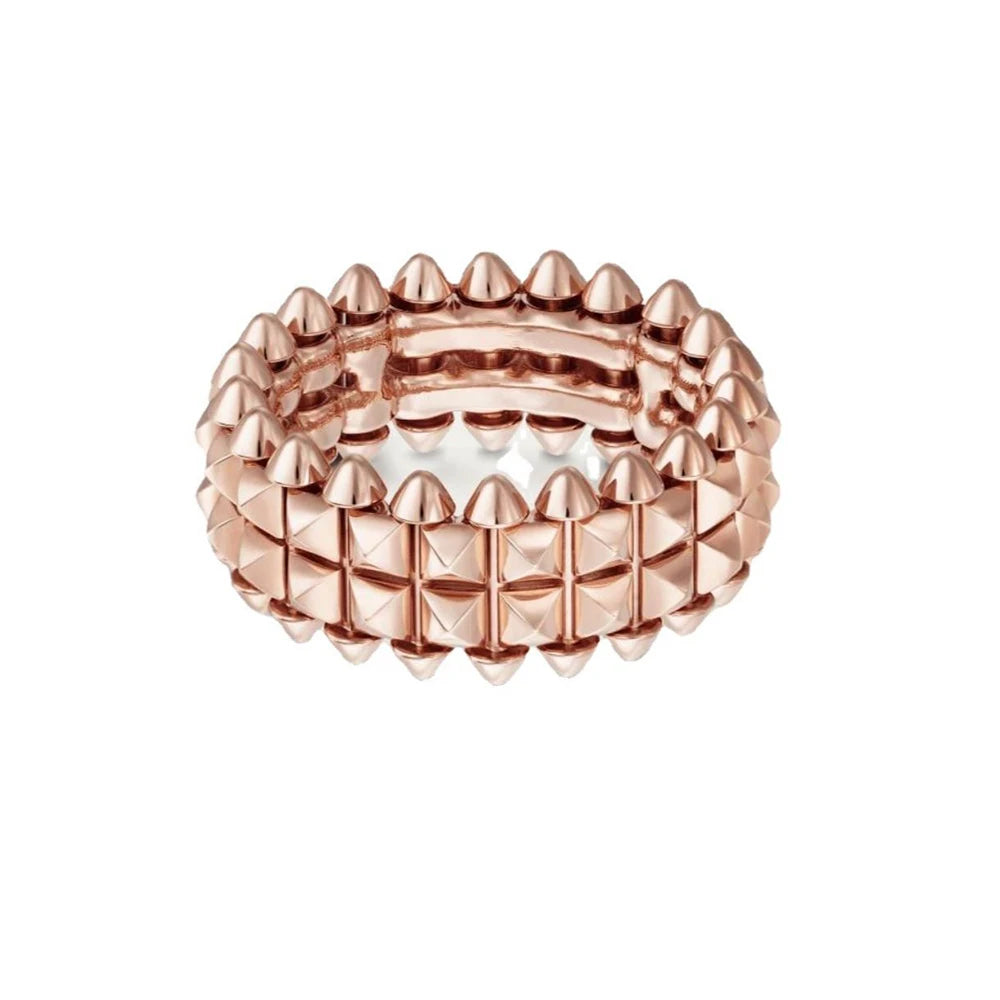 S925 Silver With Rose Gold Wide Rivet Ring Men Women's Classic Design Temperament Fashion Brand Party Luxury Jewelry