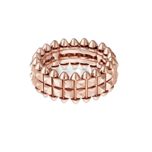 S925 Silver With Rose Gold Wide Rivet Ring Men Women's Classic Design Temperament Fashion Brand Party Luxury Jewelry