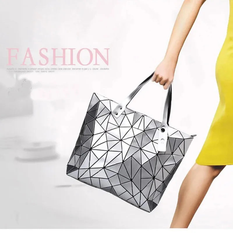 New Silver Handbags Bags For Women 2026 Summer Large Tote Bag Ladies Geometric Messenger Shoulder Bag Beach Luxury Designer