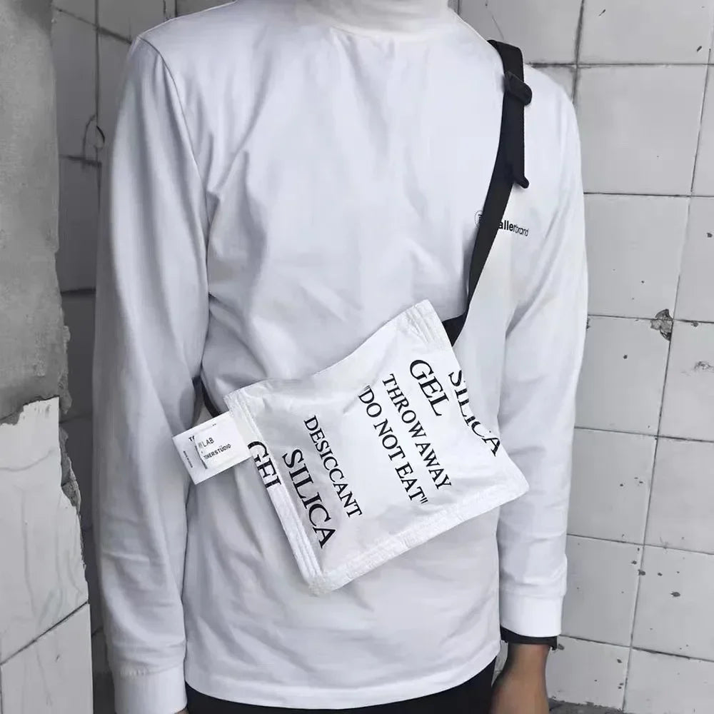 2025Women Simulated Desiccant Bag Dupont Paper Shoulder Bags 2024 Fashion Letter White Small Crossbody Bag Chest Bag Purse Phone