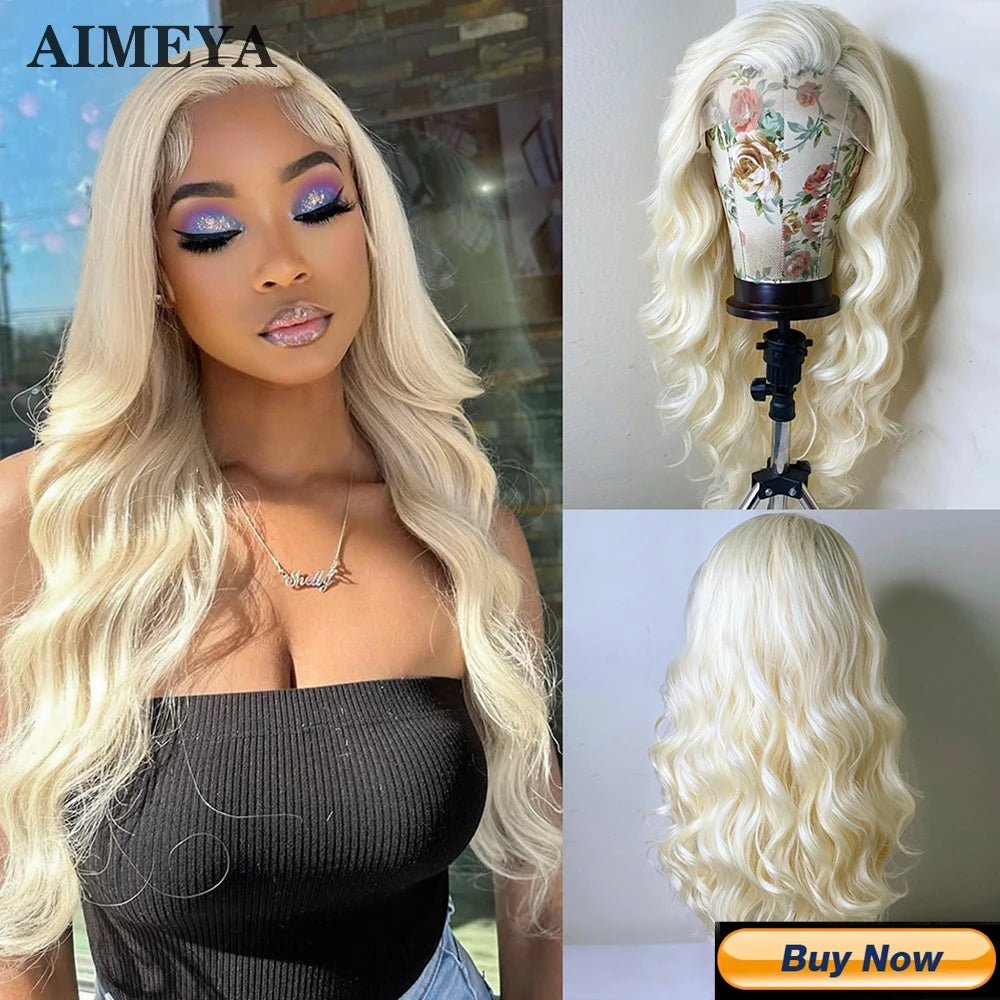 AIMEYA Blue Hair Lace Wig Synthetic Straight Wigs for Women Lace Frontal Wig Natural Hairline Cosplay Party Wigs Heat Resistant