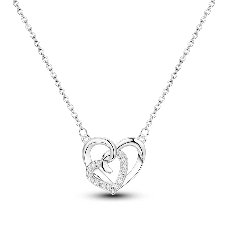 Luxury Necklace 925 Silver Original Sterling Zircon Dragonfly Butterfly Firefly Star Moon Chain Link For Women Wedding Jewelry