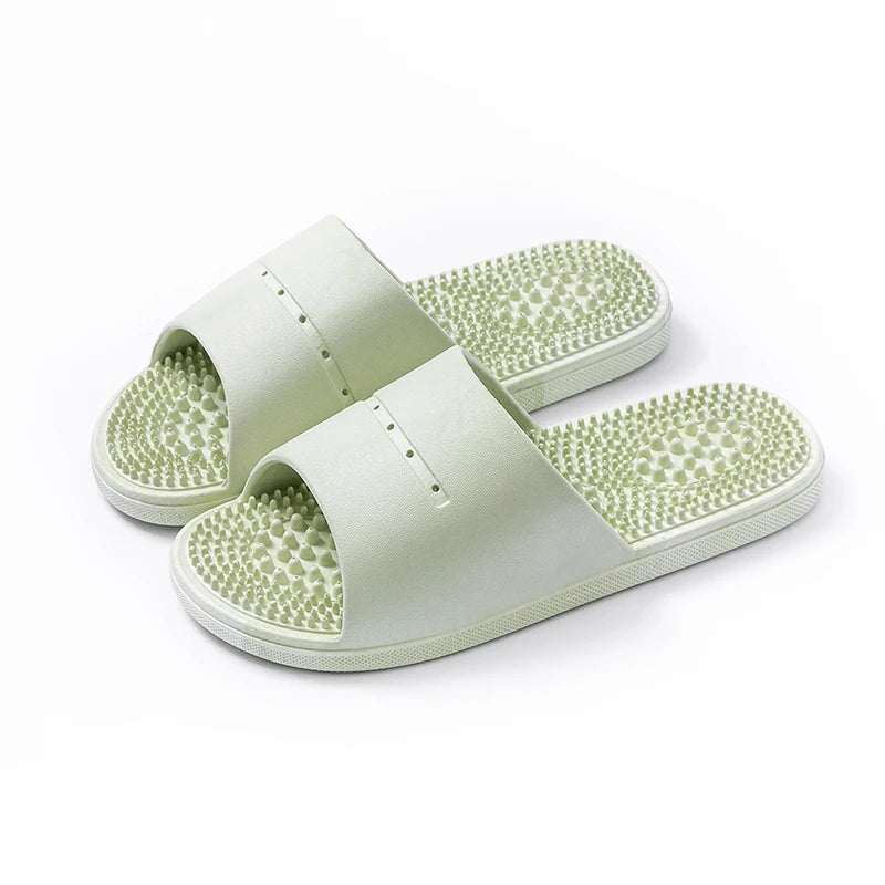 Summer Slippers for Men PVC Massage Soft Non-slip Solid Color Comfortable Bathroom Shoes Casual Women Indoor Home Sandals