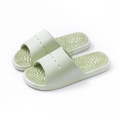 Summer Slippers for Men PVC Massage Soft Non-slip Solid Color Comfortable Bathroom Shoes Casual Women Indoor Home Sandals
