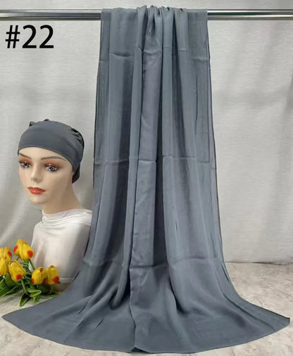 Mini Modal Hijab with Undercap Set Basic Stretchy Pullover Headscarf Thin Breathable Sunscreen Head Wrap Hijabs Scarf 165*50cm