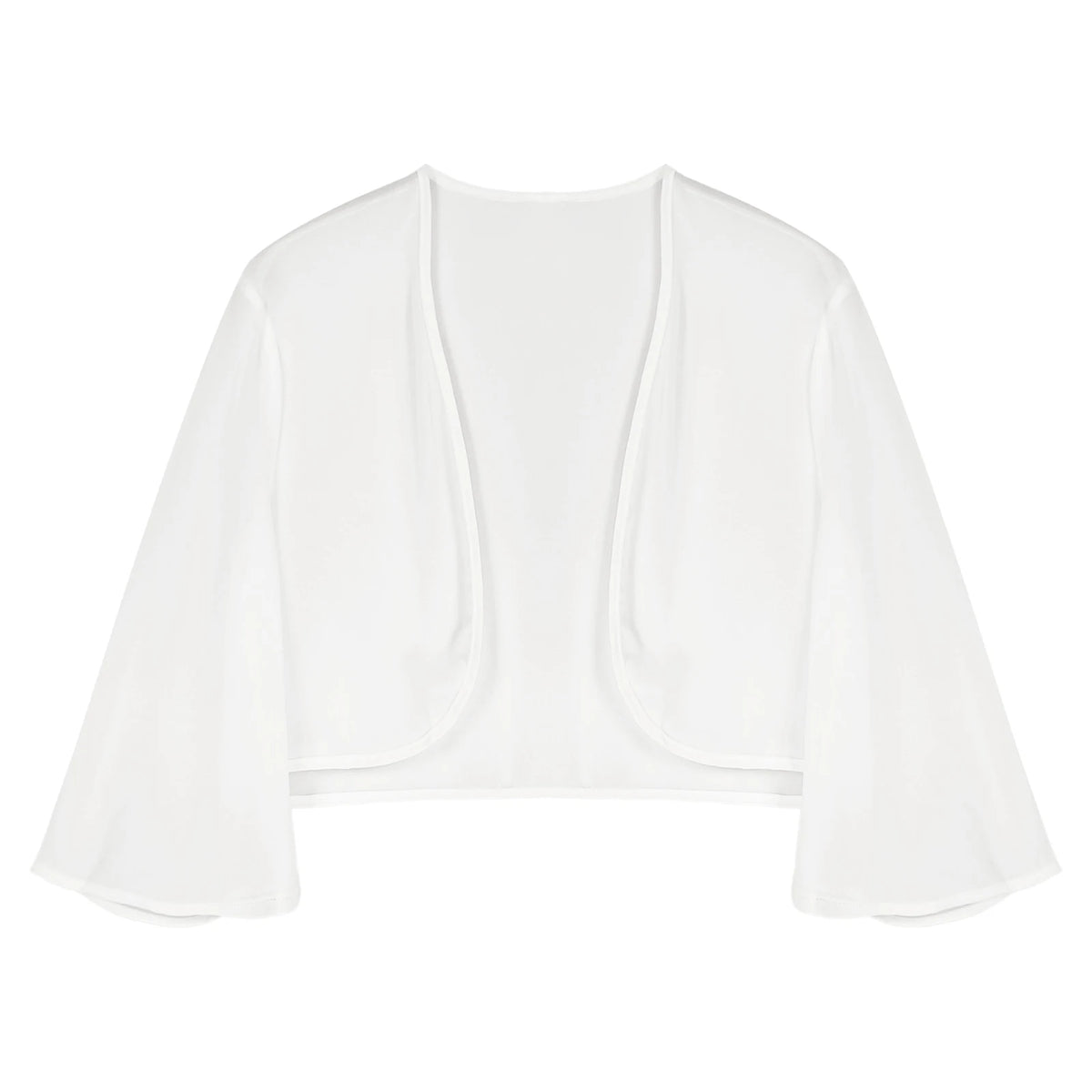 Womens 3/4 Sleeve Chiffon Cardigan Bolero Jacket Summer Elegant Wedding Party Bridal Dress Cover Ups Wraps Shawls Shrug