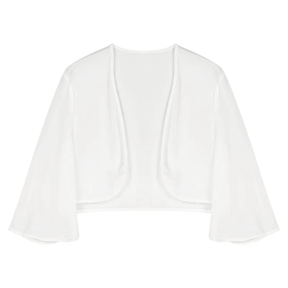 Womens 3/4 Sleeve Chiffon Cardigan Bolero Jacket Summer Elegant Wedding Party Bridal Dress Cover Ups Wraps Shawls Shrug