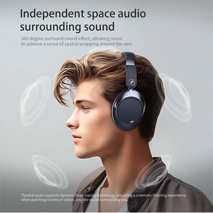 Hybrid ANC Over-Ear Bluetooth Headphones, Spatial Audio 3D Surround Sound Low Latency Gaming Headset with 70H Playback, Mics Noise Canceling Wireless Headphones with Touch Control & Hearing Protection