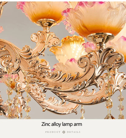 New Bedroom Chandelier  European Luxurious Atmospheric Lighting Fixture Home Living Room Dining Room Light Luxury Crystal Lamps