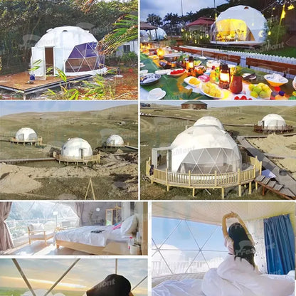 【Best-selling】FEAMONT Roof Pvc Heated Eco Prefab Transparent Geodesic Dome Hotel Glamping Tent House Desert Round Dome Tent For