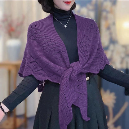 Fashion Knitted Cotton Hollow Scarf Shawl Solid Color Women Summer Air-conditioned Room Cape Ladies Simple Warps Wholesale