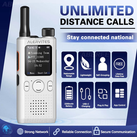 Baofeng AT1 POC Walkie Talkie Free Unlimited Data EU/US Worldwide Communication Phone Group Setting Portable 4G/5G Two Way Radio