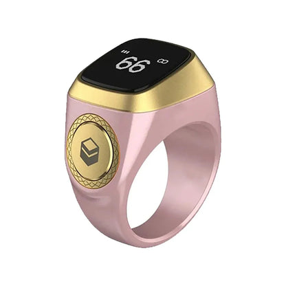 2026 Qibla Smart Zikr Ring Praise Tasbih Tally Electronic Digital Counter for Muslims 5Prayer Time Vibration Reminder Waterproof