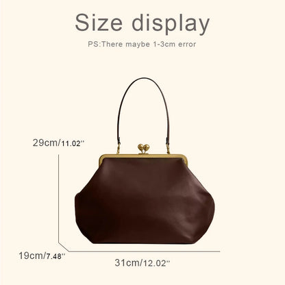 Classic Large Capacity Kisslock Frame Clip Bags For Women Luxury Designer Handbags Purses 2026 New In PU Lock Underarm Shoulder