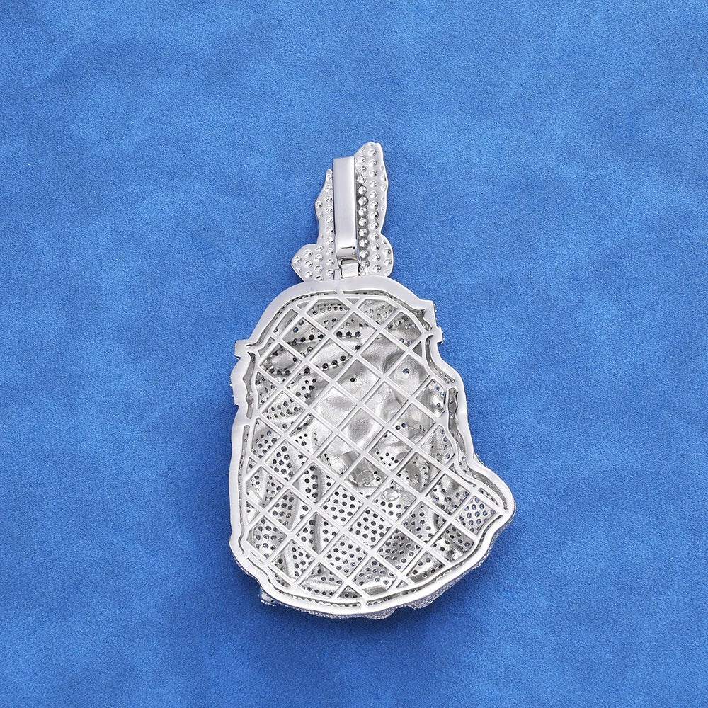 HHIOK Iced Out Jesus Head Pendant S925 Silver Moissanite Praying Hands Pendant Hip Hop Religious Jewelry For Men