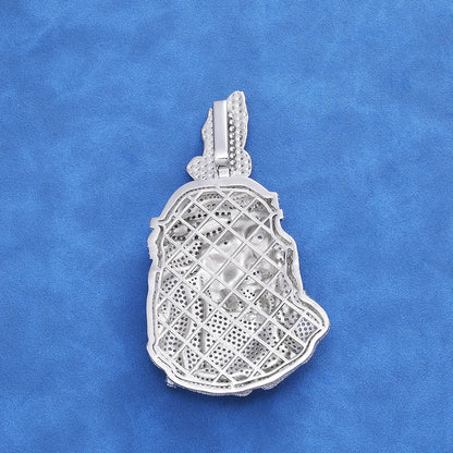 HHIOK Iced Out Jesus Head Pendant S925 Silver Moissanite Praying Hands Pendant Hip Hop Religious Jewelry For Men