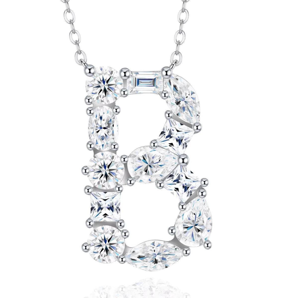 Fashion 26 Letter Man Women's Moissanite Custom Name Necklace 925 Sterling Silver Moissanite Diamond Pendant Necklace Gift