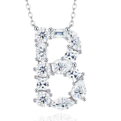 Fashion 26 Letter Man Women's Moissanite Custom Name Necklace 925 Sterling Silver Moissanite Diamond Pendant Necklace Gift