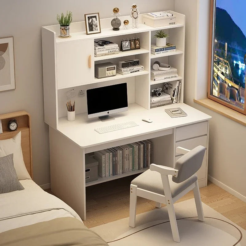 Aesthetic Desk Home Modern Simple Bookshelf Integrated Student Bedroom Learning To Write With Drawing Desk Office Computer Desk