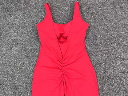 Gym Jumpsuit Woman Padding Sports Overalls for Women Push Up Rompers for Woman Clothes Monos Mujer Gray Coffee Navy Black Red