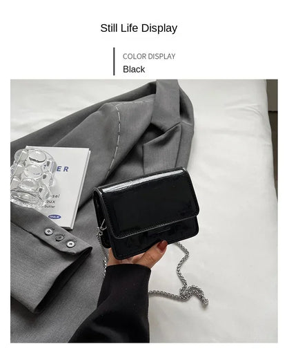 Vintage Women Silver Chic Crossbody Bag Luxury Designer Small Shoulder Bags Fashion Gold Mini Square Cute Pu Leather Handbag
