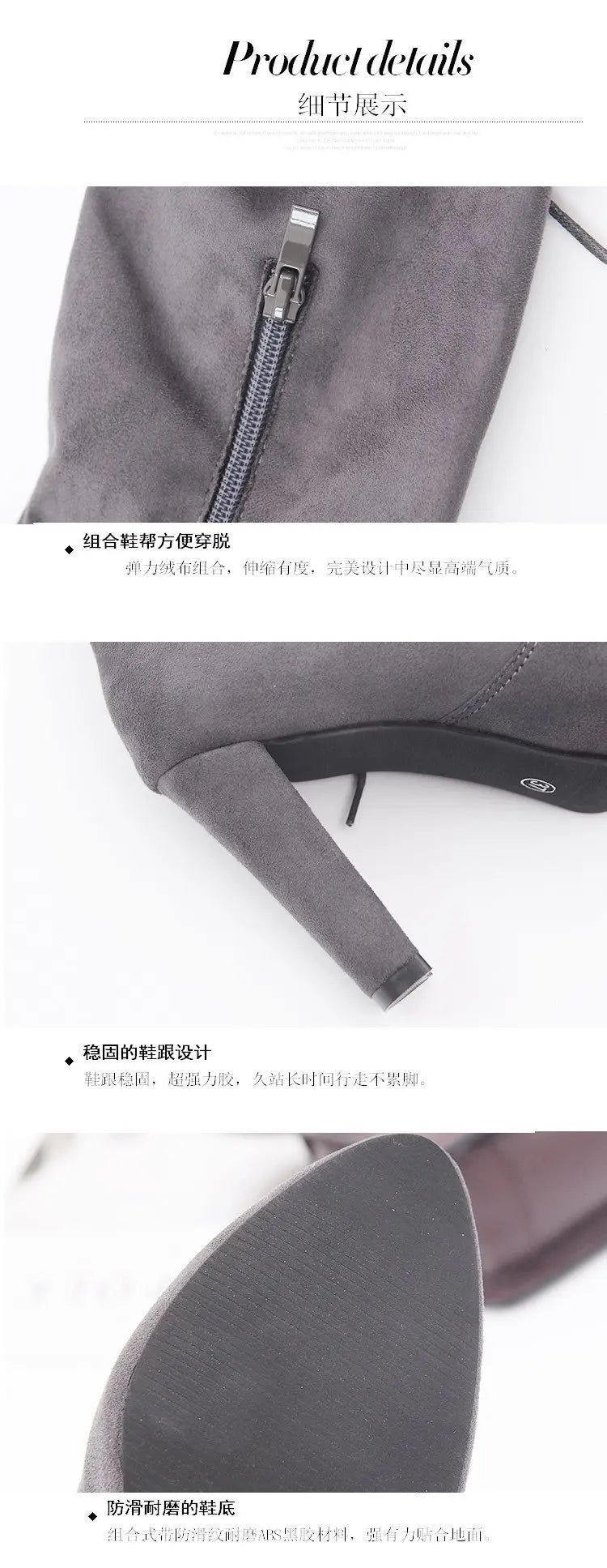 Women's Boots 2026 Autumn and Winter New European and American Style Plus Size Knee High Boots High Heels Round Toe Frosted Boot