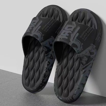 Big Size 48-49 Men Slippers Soft Sole EVA Indoor Outdoor Open Toe Flip Flops Non-Slip Beach Slides Flat Sandals Printing Slides