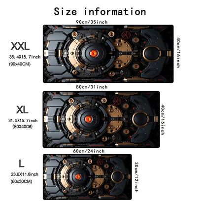 Retro Technology Mouse Pad Large Computer Office Game Table Mats Rubber Anti-slip Mousepads XXL Gaming Desk Pads Laptop Playmat