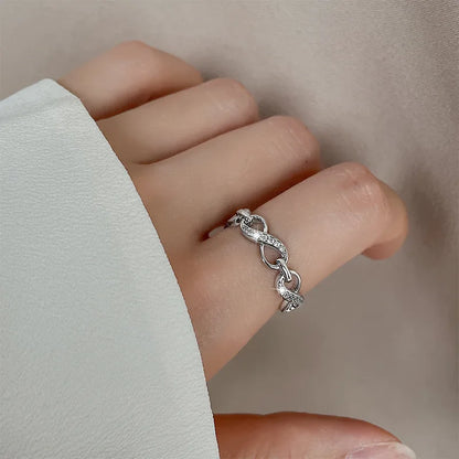VENTFILLE 925 Sterling Silver Geometric Multilayer Round Bead Ring Female Fashion Punk Temperament Prevent Allergy Charm Jewelry