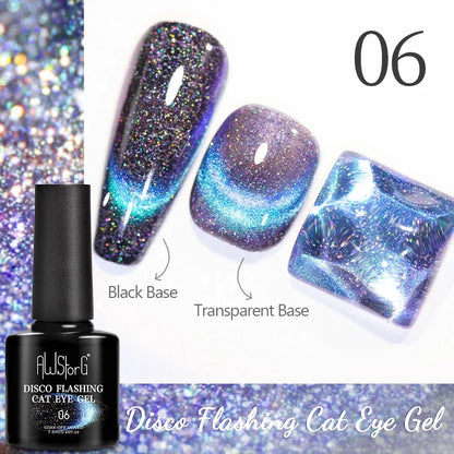 AWStorG 7.5ml Starlit Chameleon Cat Magnetic Gel Nail Polish Double Colors Semi Permanent UV Gel Varnish Need Black Base
