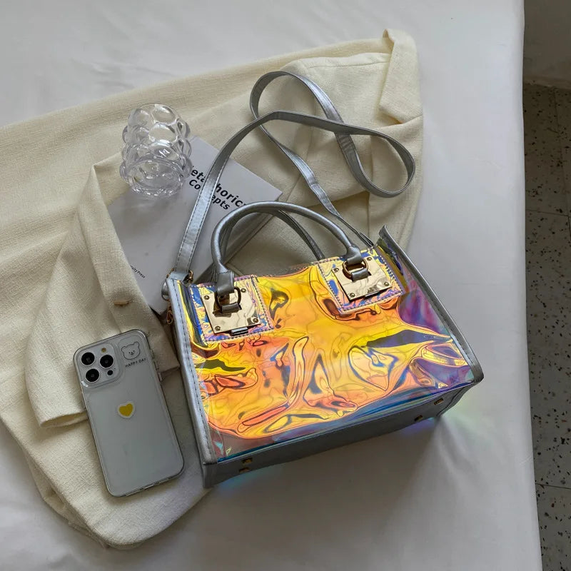 Fashionable Plastic Dazzling Colors Casual Crossbody Bags for Women Ladies Luxury Designer Tote Handbags Travel Shoulder Bag Sac