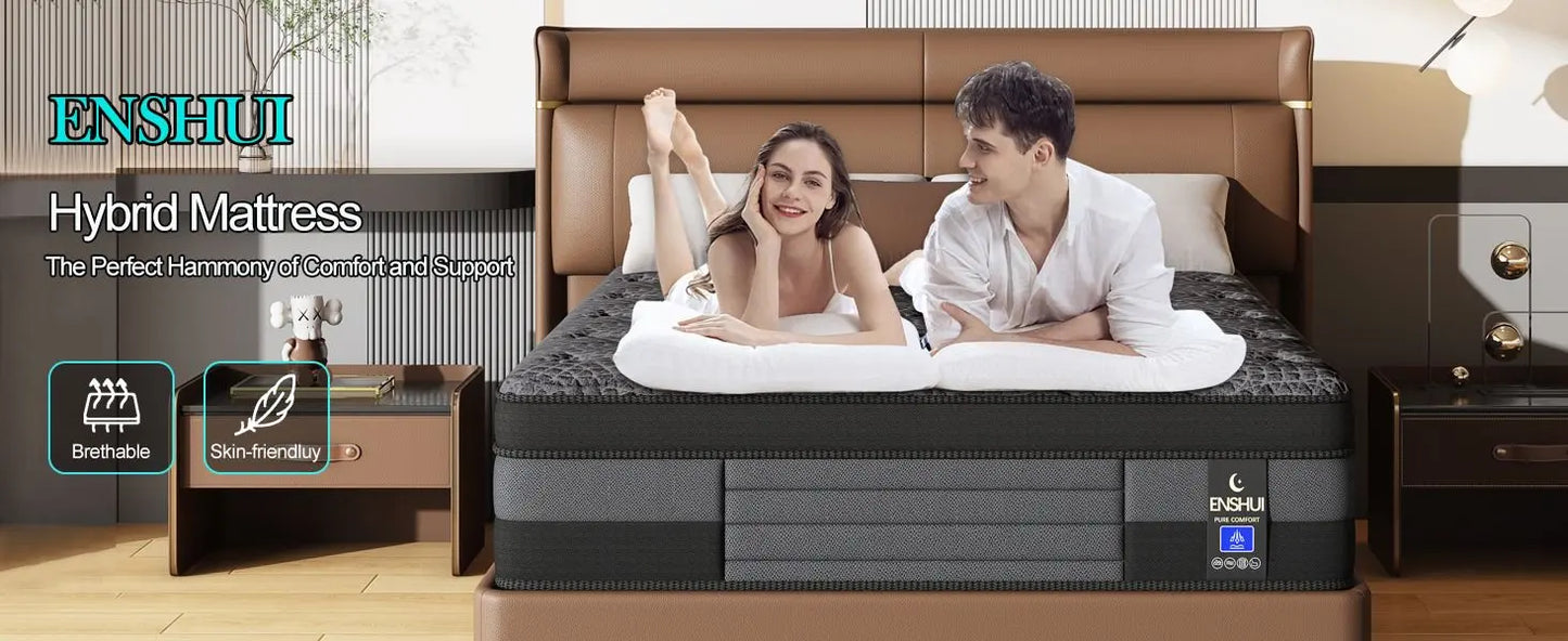 12/14inch Memory Foam Mattress Twin Full Queen King Pocket Spring Mattress Medium Firmness Suitable for Home Bedrooms and Hotels