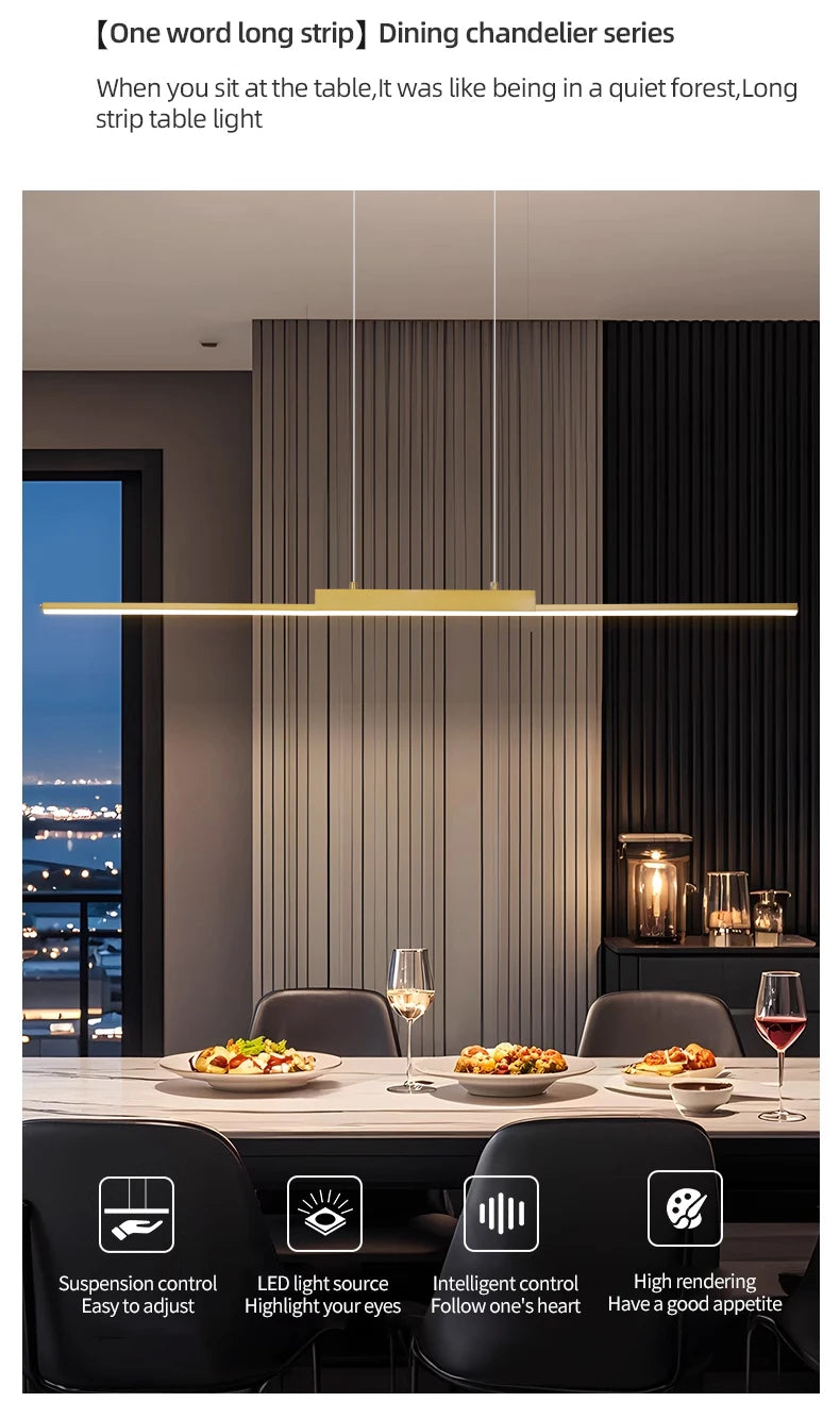 100CM Black/Gold Pendant Lights Dining Room Lights For Kitchen Long Chandelier Living Room Pendant Lamp Home Decoration Lighting