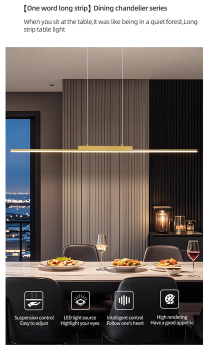100CM Black/Gold Pendant Lights Dining Room Lights For Kitchen Long Chandelier Living Room Pendant Lamp Home Decoration Lighting