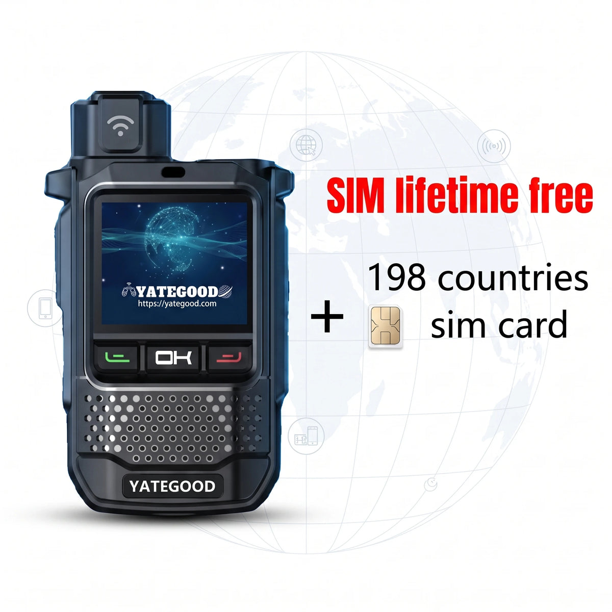 Profissional  3G 4G Walkie Talkie Global 5000KM GPS Network Poc Radio 100KM