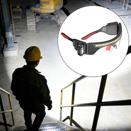 Smart Sensor LED Glasses Lamp Dual Color Light Protective Goggles USB Charging Long Lasting IPX6 Waterproof For Working Fishing