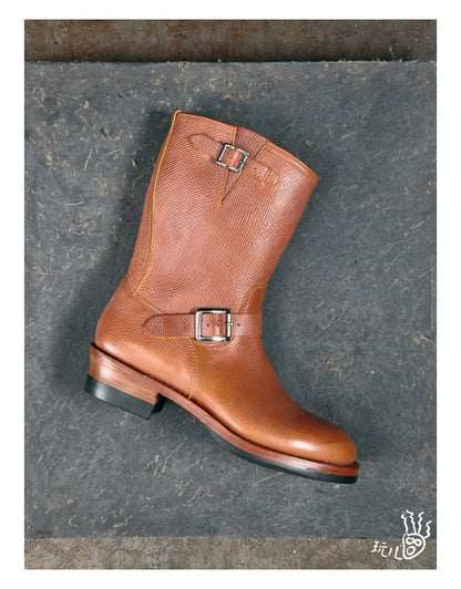 KOWM Cowhide Hiking shoes workwear goodyear shoes trendy  ankle shoes walking sneakers Brown trekking boots men Engineer's boots