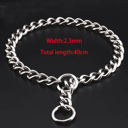 Seamless 304 Stainless Steel Dog Choke Collar Slip P Chain - Adjustable Heavy Duty Training Collar for Small  Medium Large Dogs