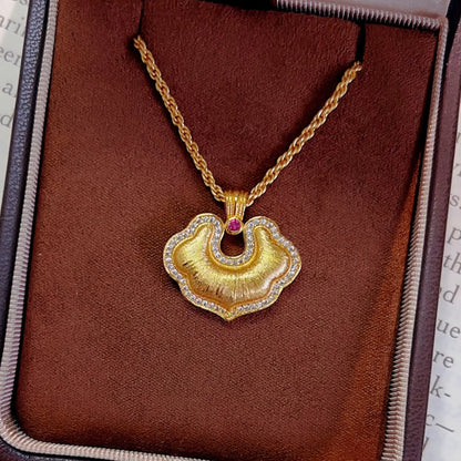 Gold Shop Same Style 9999 24K Real Gold Women's Gold Necklace Lucky Pendant Birthday Gift Sexy Luxury Jewelry