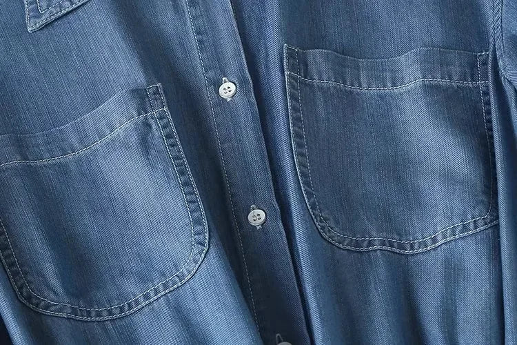 Jumpsuits Women Denim One Piece Turn Down Collar Short Sleeve Loose Casual Wide Leg Long Pants Overalls Tight Waist Rompers
