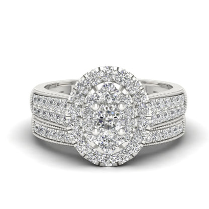 Luxury Fancy Engagement Moissanite Rings 2 Piece Solid Sterling Silver 925 Wedding Jewelry For Woman Diamond Girl Gift Certified