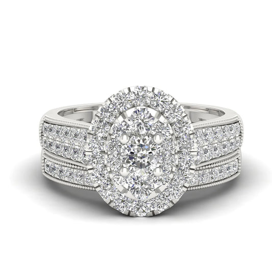 Luxury Fancy Engagement Moissanite Rings 2 Piece Solid Sterling Silver 925 Wedding Jewelry For Woman Diamond Girl Gift Certified