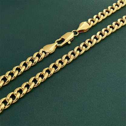 Luxury 925 Sterling Silver Gold Plated 7mm Cuban Necklace, Unisex Engagement Accessories Jewelry 50-60cm