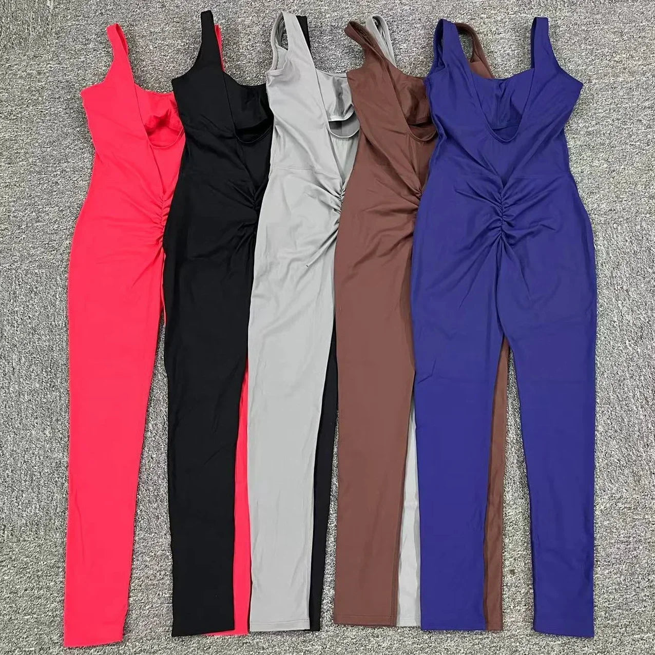 Gym Jumpsuit Woman Padding Sports Overalls for Women Push Up Rompers for Woman Clothes Monos Mujer Gray Coffee Navy Black Red
