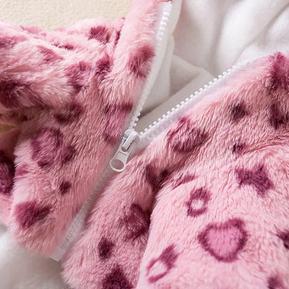Winter Pet Dog Clothes Warm Fleece Dog Hoodie Leopard Dog Coat Jacket French Bulldog Clothing for Small Dogs Pets Costumes